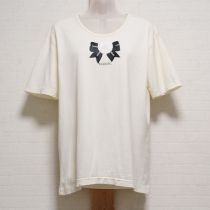 生成×黒リボンカメリアプリントTシャツ【M】