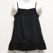 黒コットンレース使いローンキャミブラウス