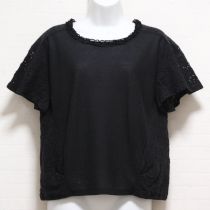黒レース使いレーヨンカットソー