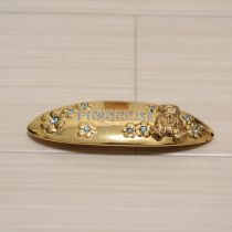 ゴールド花とくまバレッタ