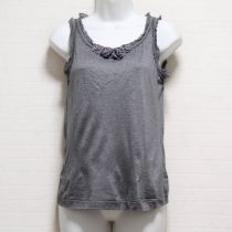 グレー花モチーフノースリカットソー【3(9号)】