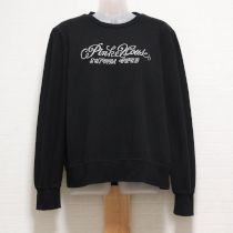 黒ブラッシュロゴ刺繍トレーナー【4(L)】