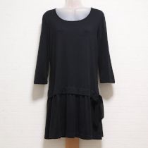 黒シルクブレンドカットソーチュニック【9号】