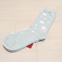 ミント桜柄ソックス
