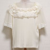アクシーズファム◇生成花モチーフ×レース使いカットソー【F】
