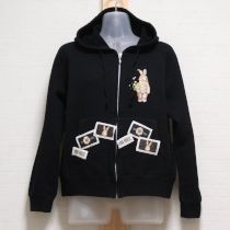 黒ミミモザラビットスウェットパーカー【3(M)】