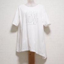 オフ白イレヘムカットソー
