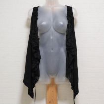 黒フラワーレースカットソージレ