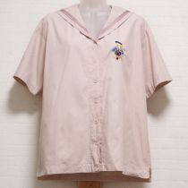 ピンクセーラーくま刺繍セーラーブラウス