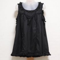 黒薔薇刺繍ローンチュニックブラウス
