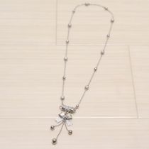 シルバーリボンモチーフマグネットネックレス