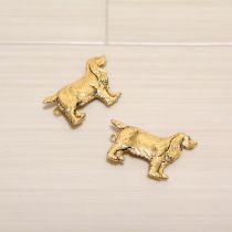 ゴールド犬モチーフヘアピン2個セット