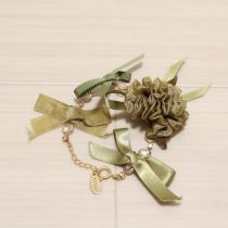 薄荷系モチーフ&リボンブレスレット