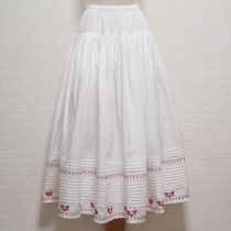 白×赤フォークロア刺繍スカート