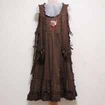 こげ茶メリーストロベリー刺繍ローンタブリエ