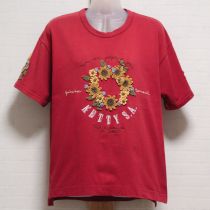 赤ひまわりモチーフTシャツ【M】
