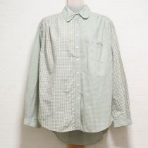 薄荷ミックスギンガムブラウス【M】