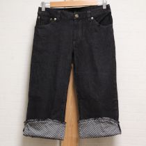 黒ピコフリル使いクロップドパンツ【9号】