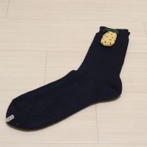 紺パイナップルモチーフソックス