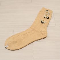 クリーム花モチーフソックス