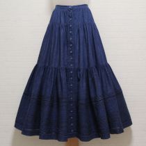 ブルーピンタックデニムスカート