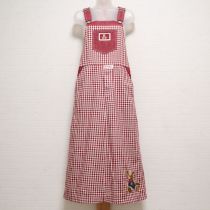 赤バンダナくま刺繍サロペットスカート