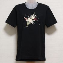 黒ブーケプリントTシャツ【M】