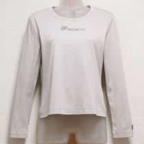 グレーカメリア刺繍長Tシャツ【S】
