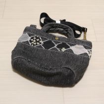 黒パッチワーク使い2WAYミニトートバッグ