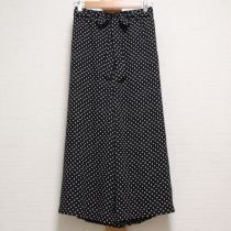 黒ドットポリワイドパンツ