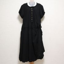 黒スカラップたくし上げワンピース