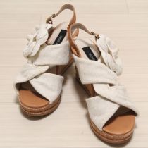 ベージュカメリア付きジュートサンダル【2】