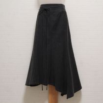 黒系ストレッチデニムアシンメトリースカート【S】