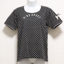 黒水玉リボンptバイカラーTシャツ【M】
