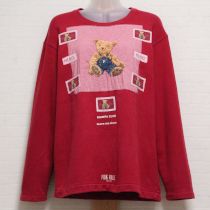 赤オーバーオールくま刺繍トレーナー【M】