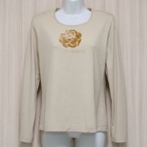 ベージュカメリア起毛フロッキー長Tシャツ【L】