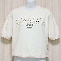 生成水玉ロゴパッチワークスウェットTシャツ【M】