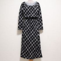 黒チェックモヘヤブレンドワンピース【M】