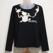 黒カメリアリボンプリントカットソー【3(9号)】