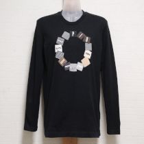 黒ロゴパッチワーク長Tシャツ