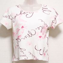 オフ白ロゴ&貝殻プリントTシャツ