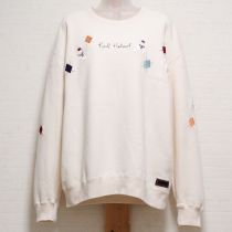 生成雪だるまくま×アーガイル刺繍トレーナー【M】