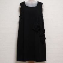 黒リボン使いカットソーチュニックワンピース【4(11号)】