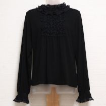 黒ドットチュールフリルカットソー【3(M)】