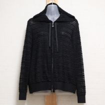 黒フラワーモチーフストレッチカットソーパーカー【4(11号)】