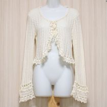 生成模様編みボレロカーディガン