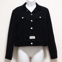 黒ロゴプリントコーデュロイジャケット