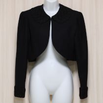 ビズ◇黒フラワーレースボレロジャケット【9AR】
