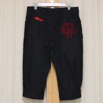 黒フリル使い刺繍パンツ【38】
