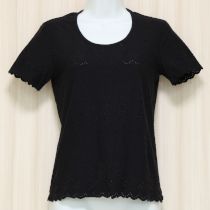黒フラワー刺繍カットソー【M】